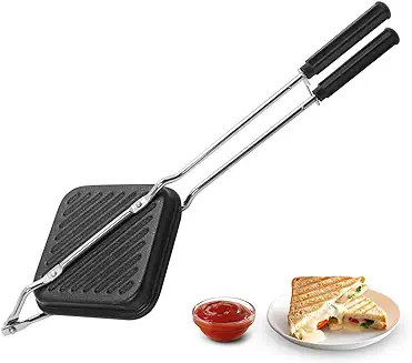 5. PANCA Non-stick Gas Toaster Sandwich Maker | Regular Grill Sandwich Maker - Black