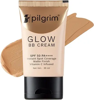 14. Pilgrim Honey Glow 3-IN-1 Natural BB Cream SPF 50 PA++++ With Niacinamide, Hyaluronic Acid & Vit C - 30g