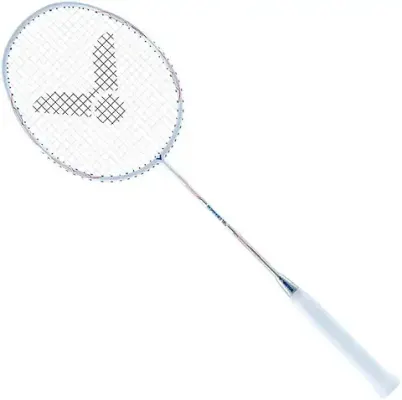 9. Victor Graphite Racket Dx-1L-A G5 Strung Professional Badminton Racket (6U), White