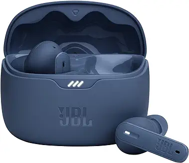 13. JBL Tune Beam in Ear Wireless TWS Earbuds with Mic, ANC Earbuds, Customized Extra Bass with Headphones App, 48 Hrs Battery, Quick Charge, 4-Mics, IP54, Ambient Aware & Talk-Thru, Bluetooth 5.3 (Blue)