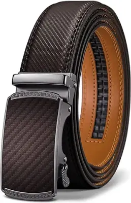 10. ZORO UNITED Belt for men leather with Zinc Alloy Autolock Buckle