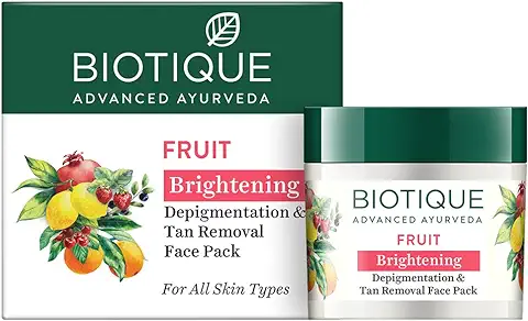 8. Biotique Fruit Brightening Depigmentation and Tan Removal Face Pack