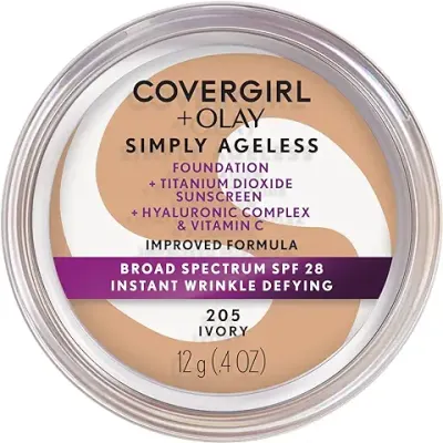 12. COVERGIRL+OLAY Simply Ageless Instant Wrinkle-Defying Foundation, 205 Ivory