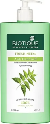 14. Biotique Fresh Neem Anti Dandruff Shampoo and Conditioner | Controls Dandruff | Eliminates Dryness, Flaking, and Itching | Hair Looks Fresh and Lustrous |Suitable for All Skin Types | 650ml