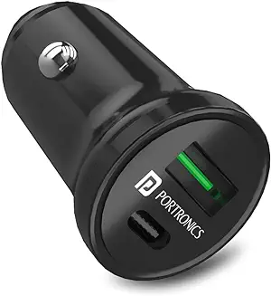 13. Portronics Car Power Mini Car Charger with Dual Output