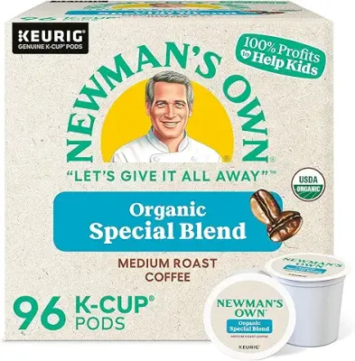 13. Newman's Own Organics Special Blend Keurig Single-Serve K-Cup Pods, Medium Roast Coffee, 96 Count (4 Packs of 24)