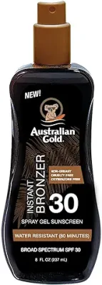 5. Australian Gold Spray Gel Sunscreen with Instant Bronzer SPF 30