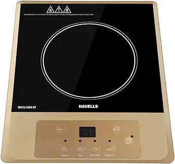 11. Havells Induction Cooktop Insta Cook - RT | 4 Cooking Options | Glass Ceramic Plate | Soft Touch | Auto Pan Detection | Eneregy Efficient | 3 Yr Coil & 1 Yr Product Manufacturer Warranty|Black