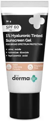 2. The Derma Co 1% Hyaluronic Tinted Sunscreen SPF 60 Gel