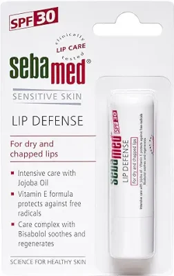 15. SebaMed Lip Defense 4.8Gm | Spf 30 |Lip Balm For Dry & Chapped Lips With Natual Oil & Vitamin E | Uv Protection | Dermatologically Tested, White