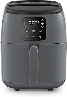 6. DASH Tasti-CrispTM Electric Air Fryer Oven, 2.6 Qt., Grey - Compact Air Fryer for Healthier Food in Minutes, Ideal for Small Spaces - Auto Shut Off, Digital, 1000-Watt