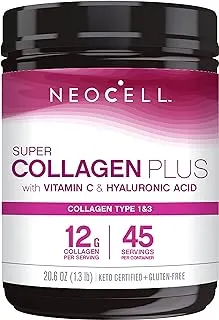 NeoCell Super Collagen Powder, Collagen Plus includes Vitamin C & Hyaluronic Acid, Promotes Healthy Hair, Beautiful Skin,...