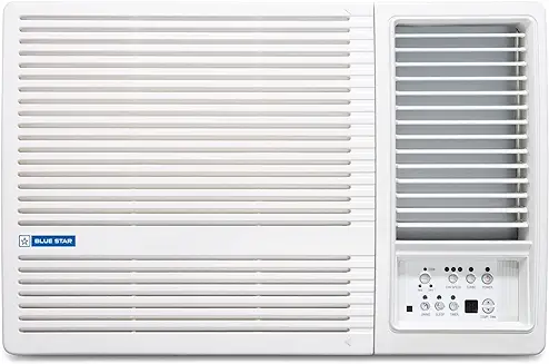 11. Blue Star 2 Ton 3 Star Fixed Speed Window AC (Copper, Turbo Cool, Humidity Control, Fan Modes-Auto/High/Medium/Low, Hydrophilic Blue Fins, Dust Filters, Self-Diagnosis, 2023 Model, WFA324LN, White)