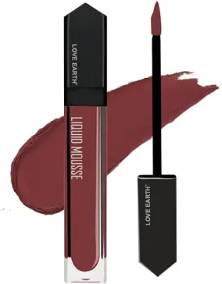 12. Love Earth Liquid Mousse Lipstick - Irish Coffee Matte Finish | Lightweight, Non-Sticky, Non-Drying,Transferproof, Waterproof | Lasts Up To 12 Hours With Vitamin E And Jojoba Oil - 6Ml