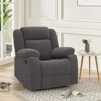 4. duroflex Avalon Fabric Single Seater Recliner in Grey Color
