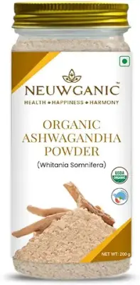 5. Neuwganic - Organic Ashwagandha Powder (Root) - India Organic and USDA Organic Certified - Important for Vitality & Strength - 200 Gm