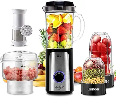 14. SANGCON 5 in 1 Blender and Food Processor Combo