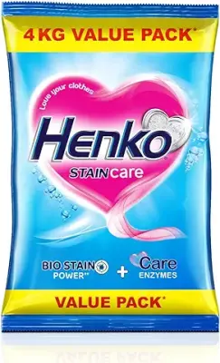 6. Henko Stain Care Detergent Powder 4 Kg For Hand Wash & Top Load Machine