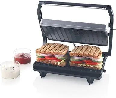 13. Borosil Prime Grill Sandwich Maker, Non-toxic Non-stick Grill Plate Coating, Make 2 Sandwiches At a Time, 700 W