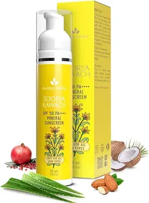 13. Avimee Herbal Soorya Kawach SPF50 PA++++ Mineral Sunscreen