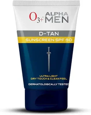 9. O3+ ALPHA MEN D-TAN Sunscreen SPF 50 100G
