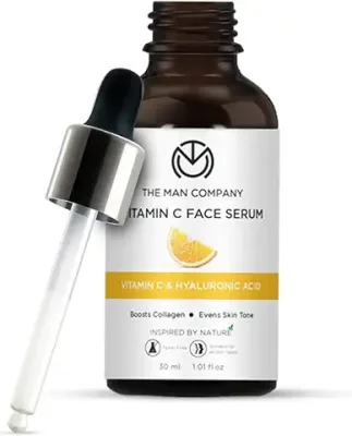 9. The Man Company 40% Vitamin C Face Serum With Hyaluronic Acid | Boosts Collagen | Glowing & Brightening Skin | Soft, Smooth & Supple | All Skin Types - 30ml