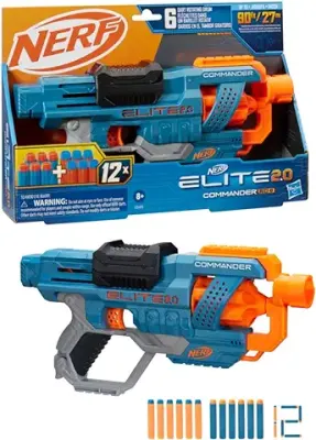 1. Nerf Elite 2.0 Commander Rd-6 Blaster, 12 Darts, 6-Dart Rotating Drum, Gift Toys For Kids Teens And Adults, Toys, Toys For Boys And Girls Ages 8+, Best Xmas Gift Toy,Multi