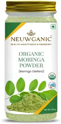 14. Neuwganic - Organic Moringa Powder | India Organic and USDA Organic Certified | Use for Digestion, Energy, Protect Liver, Eye Health | 200 Gm
