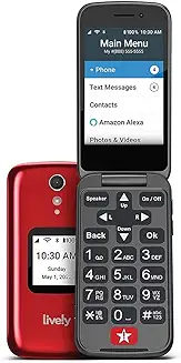 2. LIVELY Jitterbug Phones Flip2 - Flip Cell Phone for Seniors - Must Be Activated Phone Plan - Not Compatible with Other Wireless Carriers - Red Flip Phone