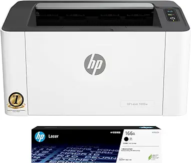 2. HP Laser 1008w Printer, Wireless, Single Function, Print, Hi-Speed USB 2.0, Up to 21 ppm, 150-sheet Input Tray, 100-sheet Output Tray, 10,000-page Duty Cycle, 1-Year Warranty, Black and White, 714Z9A