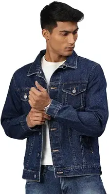 4. Urbano Fashion Men's Regular Fit Washed Full Sleeve Denim Jacket