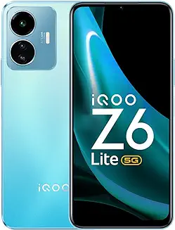 1. iQOO Z6 Lite 5G (Stellar Green, 6GB RAM, 128GB Storage) with Charger | Qualcomm Snapdragon 4 Gen 1 Processor | 120Hz FHD+ Display | Travel Adaptor Included in The Box