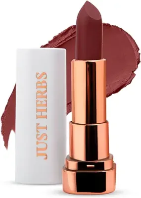 6. Just Herbs Matte Lipstick, Hydrating Nourishing and Liquid Waterproof Long Stay Relaxed Matte Bullet Lipsticks for Women 4.2 gm (Coffee Date)