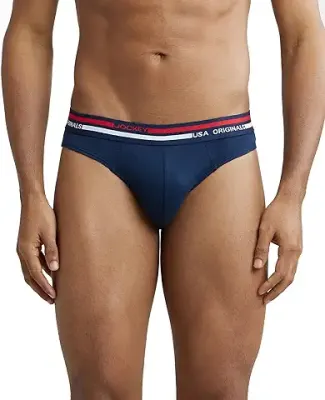 10. Jockey US49 Men's Super Combed Cotton Solid Brief with Ultrasoft Waistband