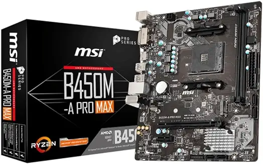 8. MSI B450M-A PRO MAX AMD AM4 DDR4 M.2 USB 3.2 Gen 1 HDMI M-ATX Motherboard