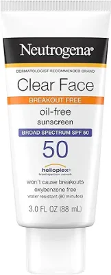 1. Neutrogena Clear Face Liquid Lotion Sunscreen for Acne-Prone Skin