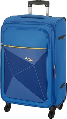 12. Safari Prisma 65 cms Medium Check-in Polyester Soft Sided 4 Spinner Wheels Luggage/Suitcase/Trolley Bag (Blue)