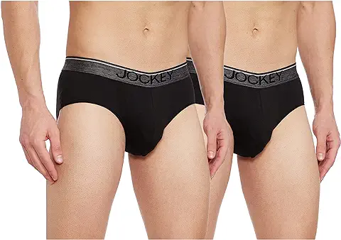 1. Jockey 8037 Men's Super Combed Cotton Solid Brief with Ultrasoft Waistband(Pack of 2)