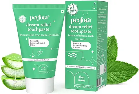 8. Perfora Sensitive Toothpaste - 150 grams (150g, Pack of 1) | Instant Sensitivity Relief Toothpaste | Toothpaste for Kids & Adults | SLS Free Toothpaste | No Artificial Sweeteners | Made Safe Certified | Vegan Friendly Gel Toothpaste