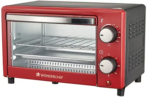 5. Wonderchef Oven Toaster Griller (OTG) Crimson Edge - 9 Litres - with Auto-shut Off, Heat-resistant Tempered Glass, Multi-stage Heat Selection, 2 Yrs Warranty, 650W, Red | Bake Grill Roast | Easy clean