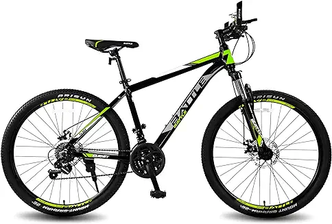 3. Vaux Battle 518 26T Gear Cycle for Men with 17" Aluminium Alloy Frame, Multispeed MTB Bicycle for Unisex Adults with 21 Shimano Gears and Lockout Suspension, Suitable for Age Group 12+ Years (Green)