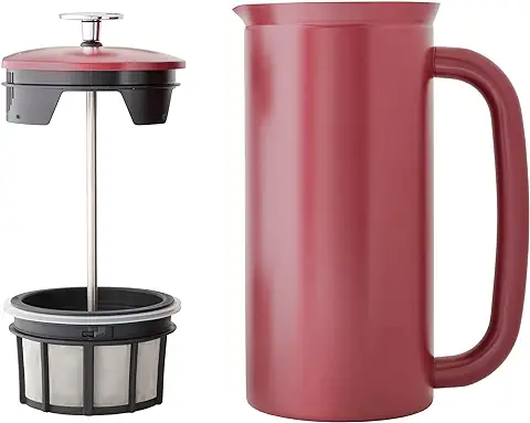 4. ESPRO - P7 French Press - Double Walled Stainless Steel Insulated Coffee and Tea Maker with Micro-Filter - Keep Drinks Hotter for Longer, Perfect for Home (Cranberry, 32 Oz)