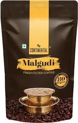 6. Continental Malgudi Filter Coffee 500gm Pouch | (80% Coffee - 20% Chicory) | Traditional South Indian Filter Coffee Powder | Freshly Roasted Ground Coffee