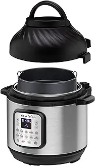 11. Instant Pot Duo Crisp 11-in-1 Air Fryer and Electric Pressure Cooker Combo with Multicooker Lids that Fries, Steams, Slow Cooks, Dehydrates,Free App With Over 800 Recipes, Black/Stainless Steel, 8QT