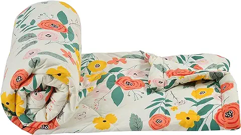 6. FRESH FROM LOOM Rotary Printed Micro Fiber Comforter | Dohar | Quit | Double Bed | Double Weaved | Washable | Hypoallergenic Skin Friendly (Beige | 90x95 INCHEs, Microfiber)