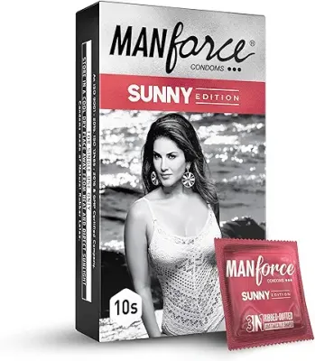 6. Manforce Sunny Edition Condoms | 10 pcs | Ribbed, Dotted & Anatomically Shaped Condoms | For Enhanced Pleasure of Both | India's No. 1* Condom Brand for Safe Sex