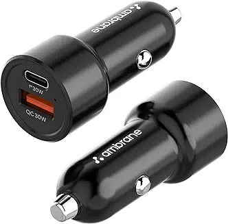 9. Ambrane 60W Fast Car Charger with Dual Output