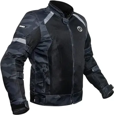 7. Rynox Urban X - Mesh Motorcycle Riding Jacket with Impact Protection and Abrasion Resistance - Dark Camo Black | Small
