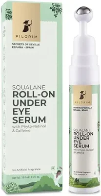 14. Pilgrim Squalane (Plant) Roll On Under Eye Cream For Dark Circles For Unisex With Phyto-Retinol & Caffeine, 15ml