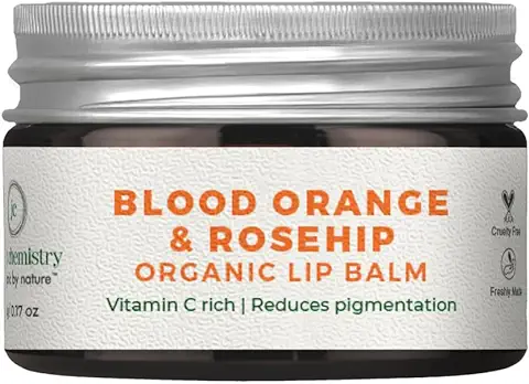13. Juicy Chemistry Blood Orange & Rosehip Lip Balm, 5 g | Organic Lip Balm for Dry, Chapped & Pigmented Lips | Ecocert Certified Organic for Men & Women | Cruelty-free & 100% Veg